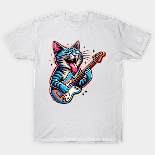 Guitar Cat Rocking Out T-Shirt